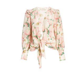 Adriana Degreas  Print Silk Cover-Up Blouse